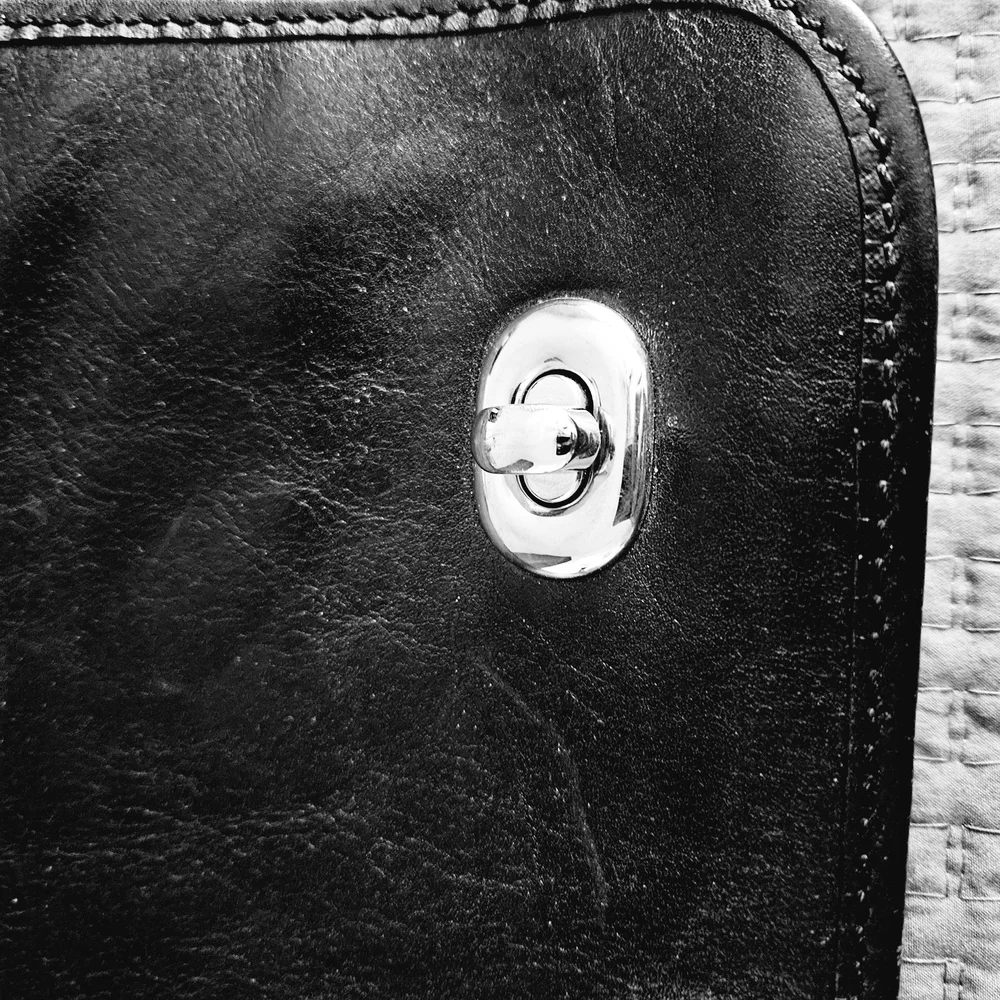 Laptop Bag Messenger Briefcase Business Italian Leather Black